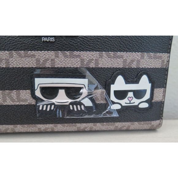 Karl Lagerfeld Paris LH2EU5BT Tan/Black Crossbody Bag Clutch Wallet Purse $128 - Picture 3 of 10
